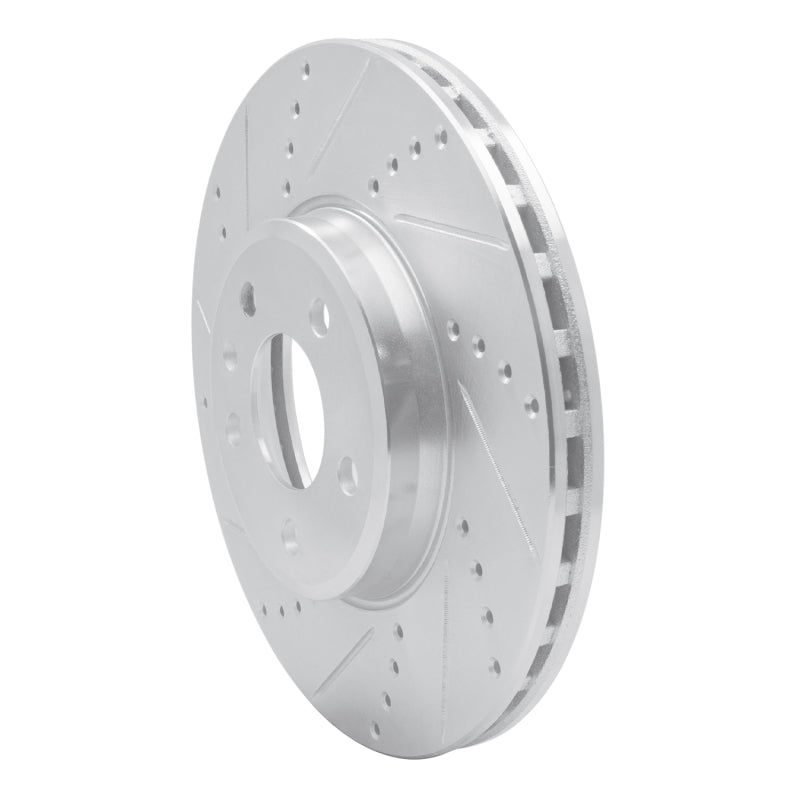 R1 08-25 Audi A4 Quattro Front Left Drilled & Slotted Silver Brake Rotor