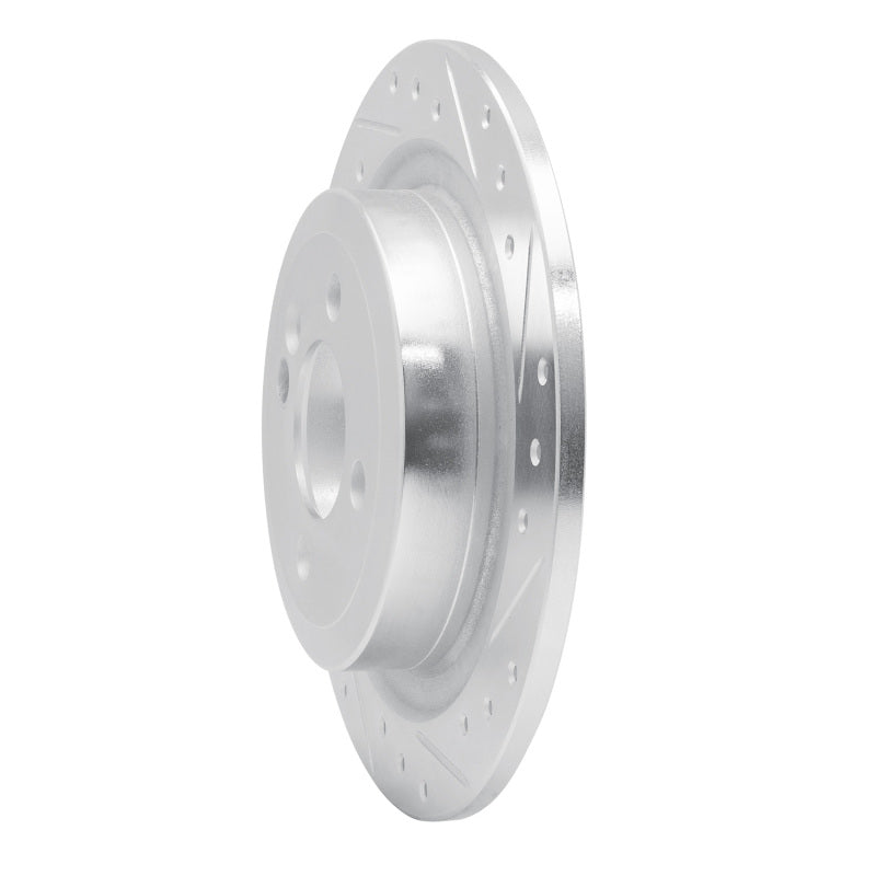 R1 09-14 Mini Cooper (Excl Clubman) Rear Right Drilled & Slotted Silver Brake Rotor