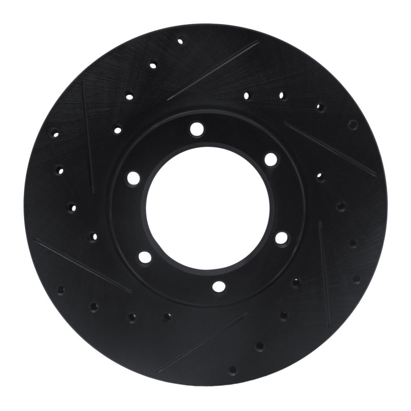 R1 87-88 Toyota Pickup Front Left Drilled & Slotted Black Brake Rotor