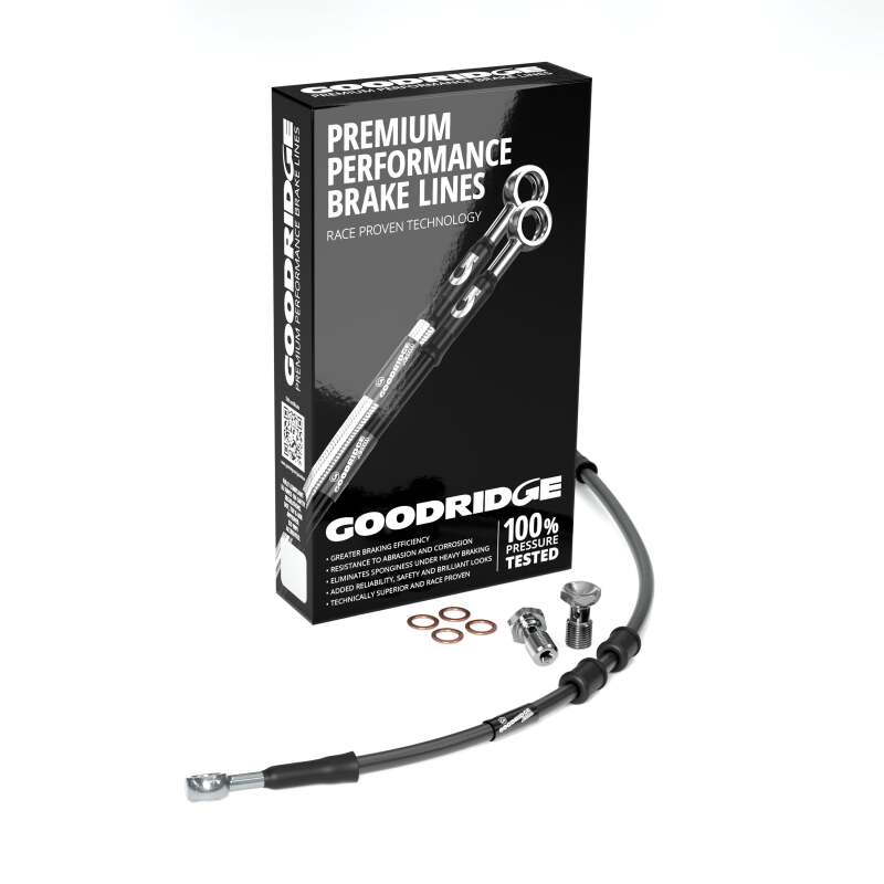 Goodridge 06-17 HD FXDB +6in Black Brake Line Kit w/Stainless Steel Fittings