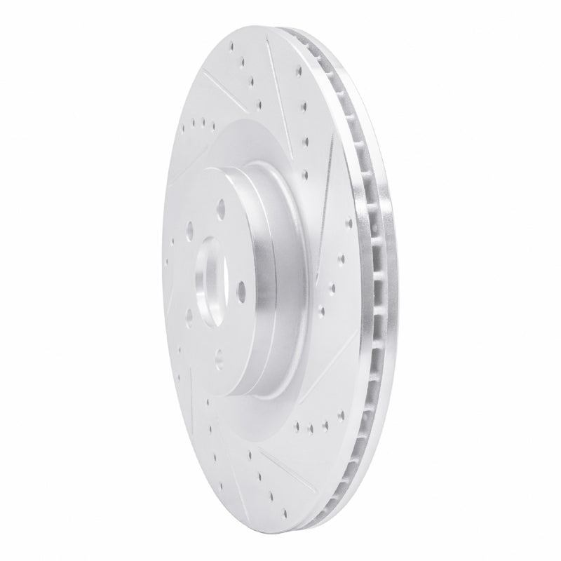 DFC 16-18 Ford Focus Front Right Drilled & Slotted Silver Brake Rotor