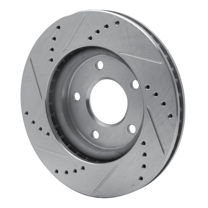 R1 07-17 Dodge CALIBER Front Right Drilled & Slotted Silver Brake Rotor