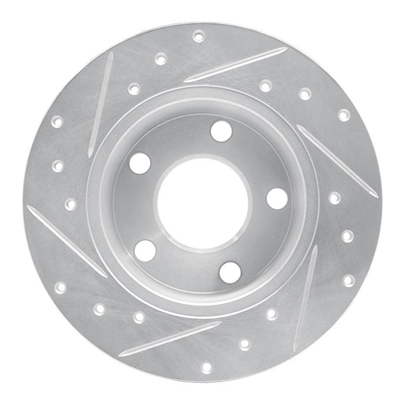R1 99-02 Audi A6 Quattro Rear Right Drilled & Slotted Silver Brake Rotor