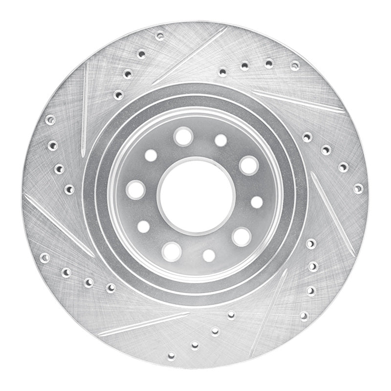 R1 05-09 Ford Five Hundred Front Right Drilled & Slotted Silver Brake Rotor
