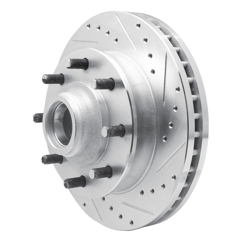 DFC 01-02 Chevrolet Express 3500 Front Right Drilled & Slotted Silver Brake Rotor