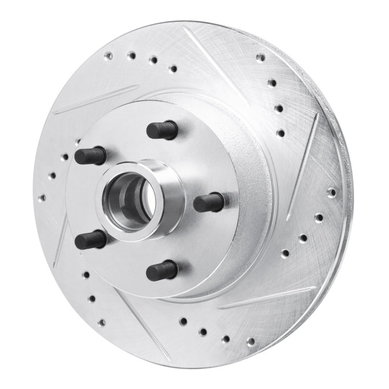 R1 1968-1973 Ford Country SQUIRE Front Right Drilled & Slotted Silver Brake Rotor