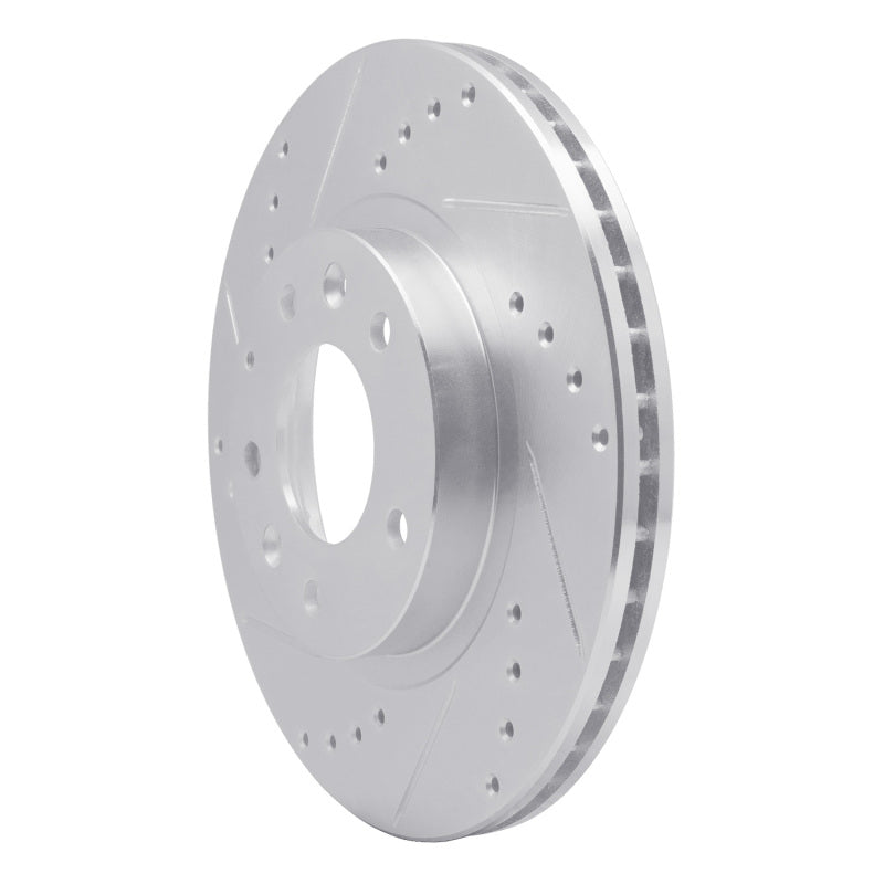 R1 06-15 Mazda MX-5 Miata Front Left Drilled & Slotted Silver Brake Rotor