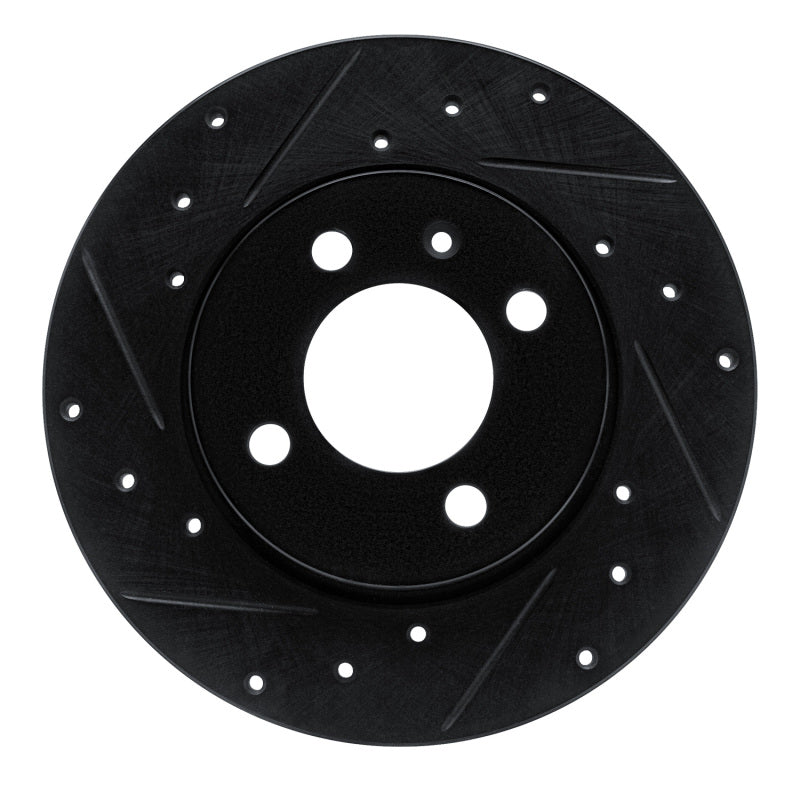 R1 84-97 Audi Coupe Front Left Drilled & Slotted Black Brake Rotor