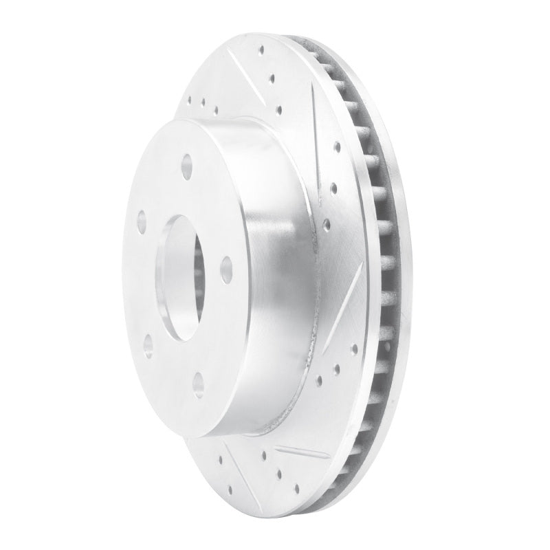 R1 00-01 Dodge Ram 1500 Pickup Front Right Drilled & Slotted Silver Brake Rotor