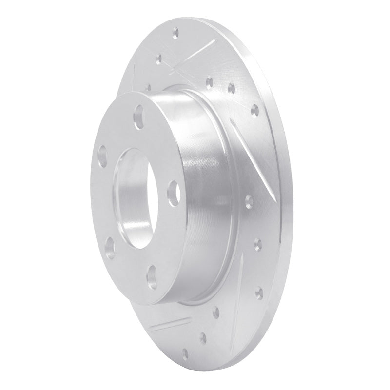 R1 85-00 Audi 5000S Quattro Rear Left Drilled & Slotted Silver Brake Rotor