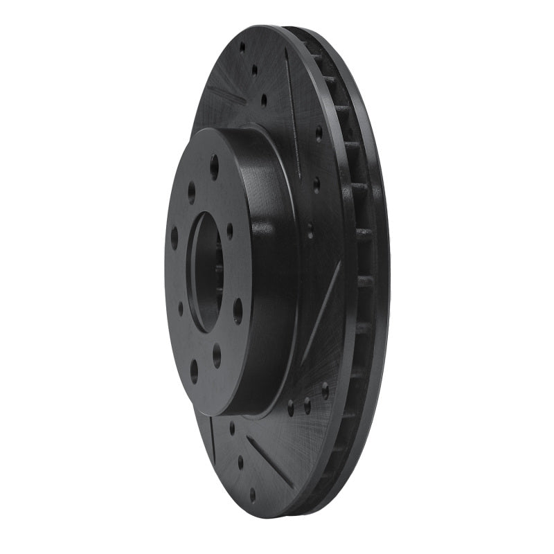 R1 92-96 Honda Prelude Front Right Drilled & Slotted Black Brake Rotor