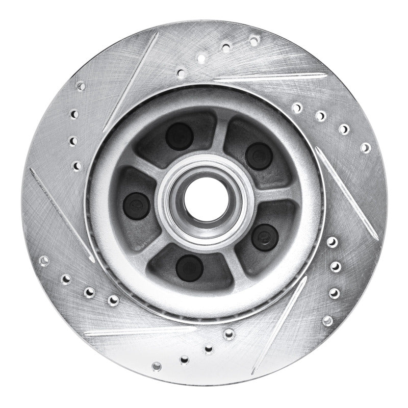 R1 1968-1973 Ford Country SQUIRE Front Right Drilled & Slotted Silver Brake Rotor