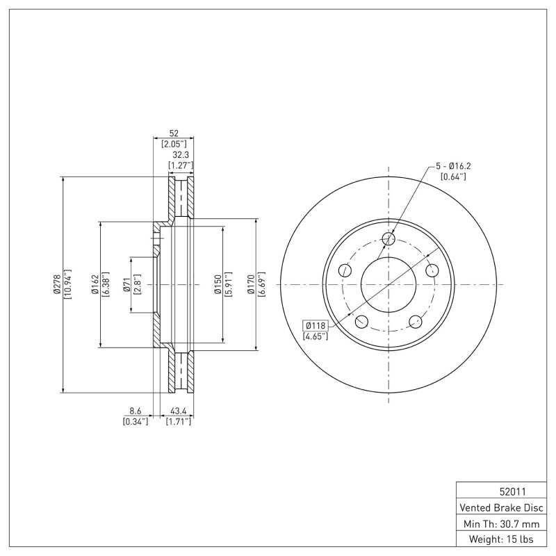 R1 97-05 Buick LeSabre Front Brake Rotor