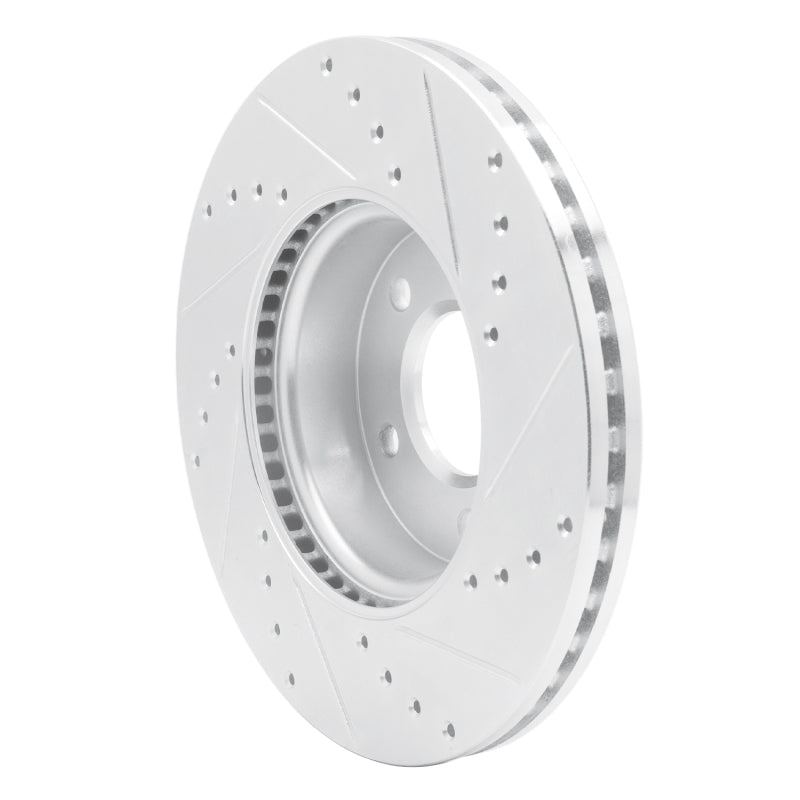 R1 13-25 Cadillac ATS Front Left Drilled & Slotted Silver Brake Rotor