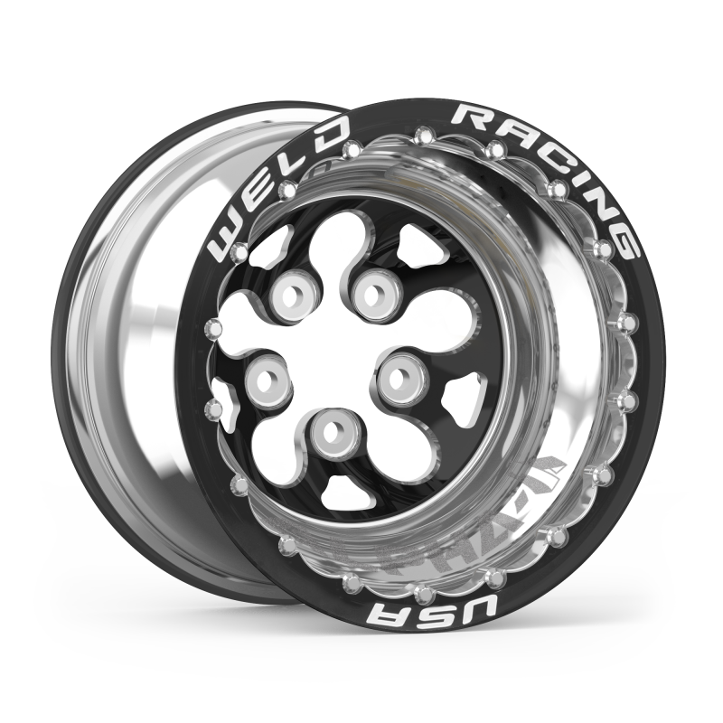Weld Alpha-1 15x12 / 5x4.75 BP / 4in BS Black Wheel - Black Double Beadlock MT