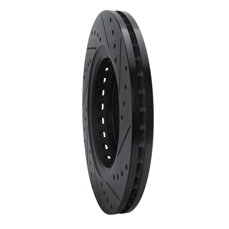 R1 15-25 Acura MDX Front Left Drilled & Slotted Black Brake Rotor