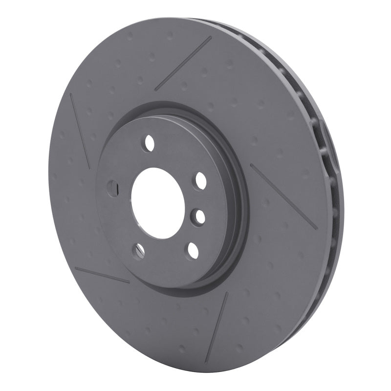 R1 15-19 Mini Cooper Clubman Front Dimpled & Slotted GeoSPEC Coated Rotor