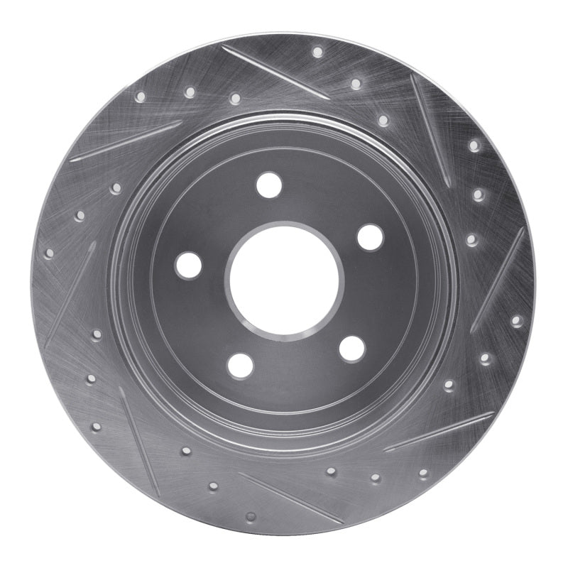 DFC 05-10 Jeep Commander Rear Left Drilled & Slotted Silver Brake Rotor