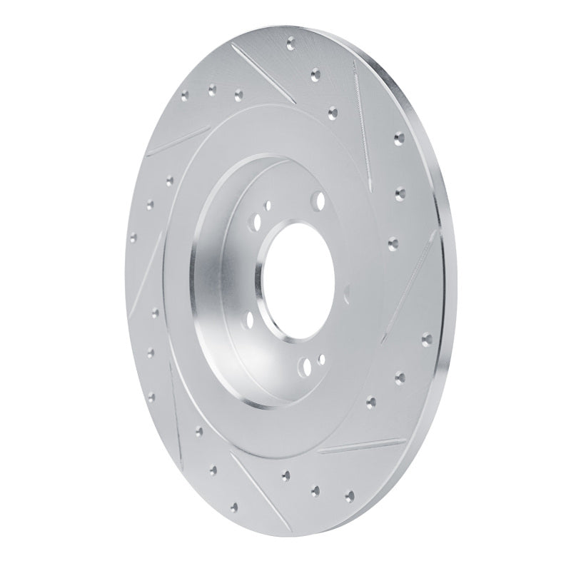 R1 21-25 Hyundai SONATA Rear Left Drilled & Slotted Silver Brake Rotor