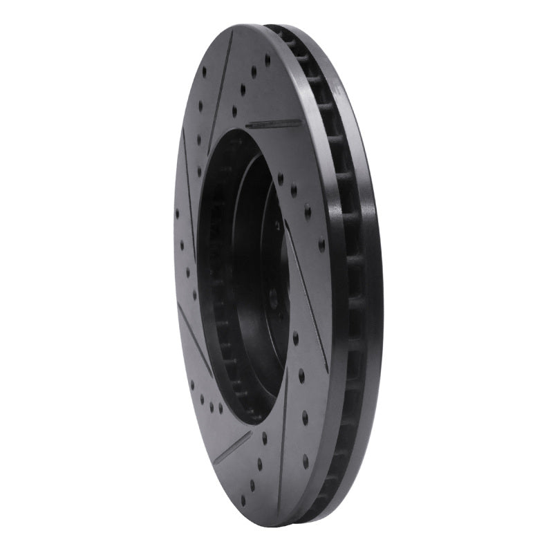 R1 99-04 Acura RL Front Right Drilled & Slotted Black Brake Rotor