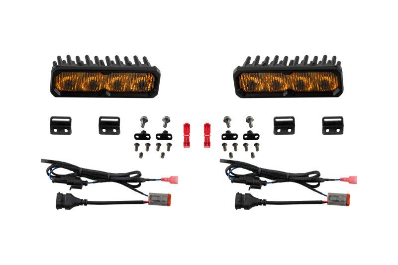 Diode Dynamics 2022-2026 Toyota Tundra Fog SS6 Sport LED Kit Yellow 3000K