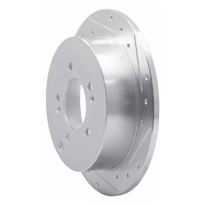 R1 01-16 Hyundai Santa Fe Rear Right Drilled & Slotted Silver Brake Rotor