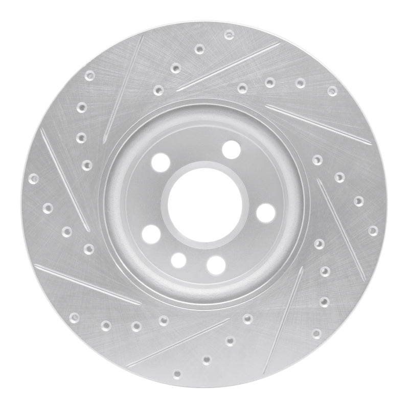 DFC 01-03 Volkswagen EuroVan Front Right Drilled & Slotted Silver Brake Rotor