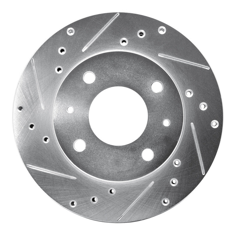 DFC 89-98 Hyundai Sonata Front Left Drilled & Slotted Silver Brake Rotor