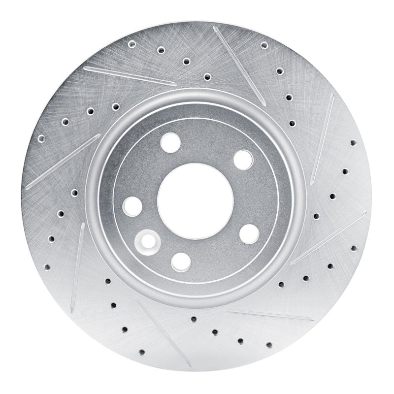 R1 17-19 Jaguar F-Pace Front Right Drilled & Slotted Silver Brake Rotor