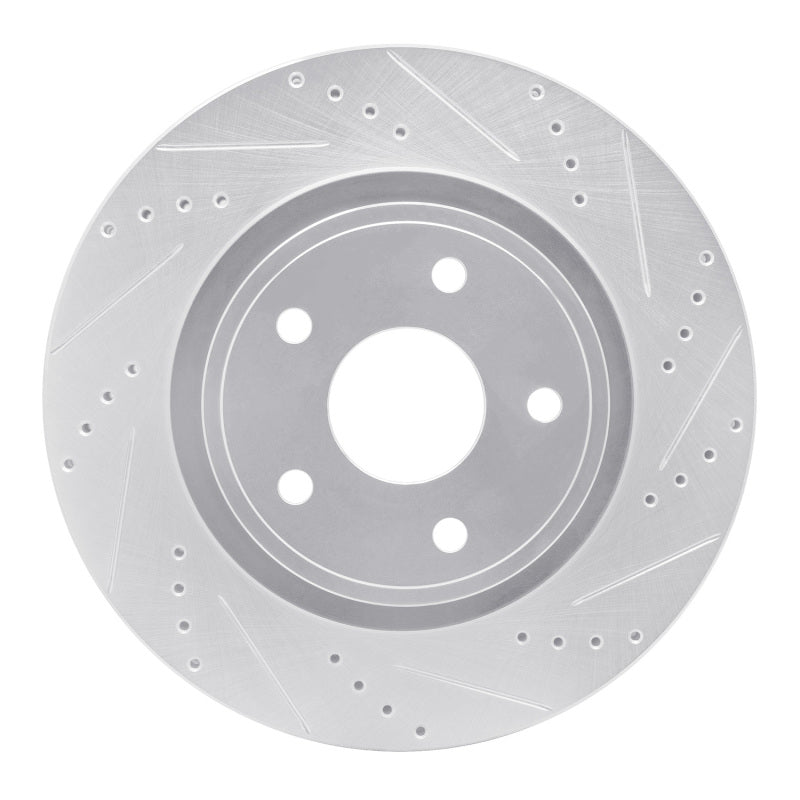 R1 04-06 Dodge Ram 1500 Pickup Front Right Drilled & Slotted Silver Brake Rotor