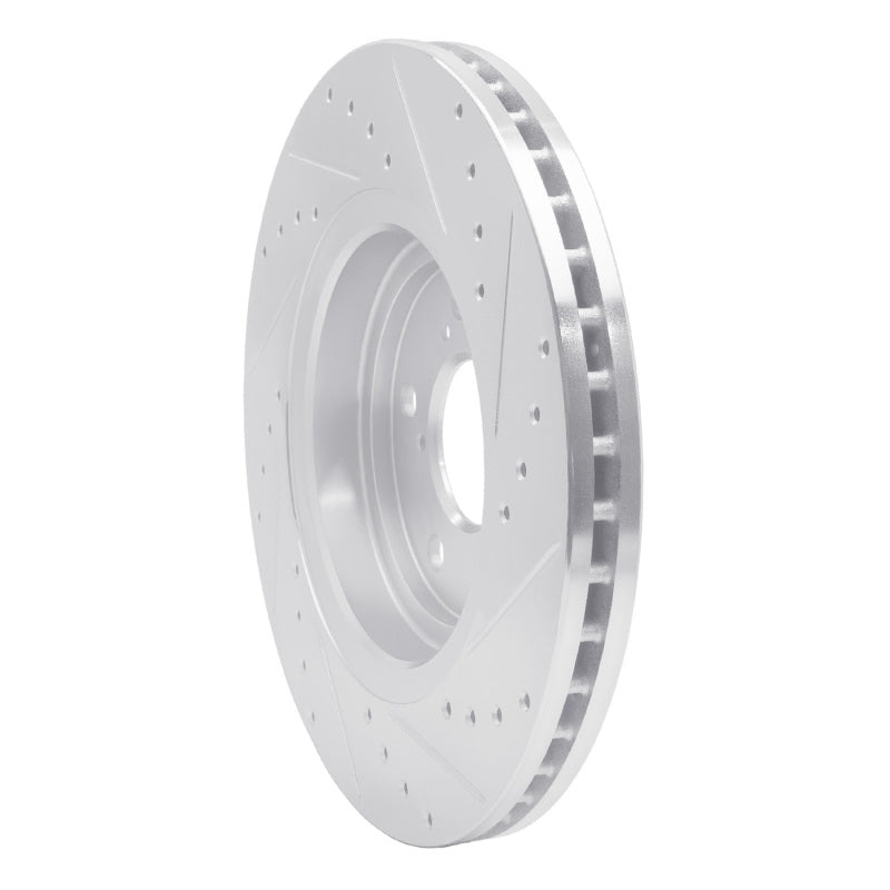 DFC 17-20 Acura MDX Front Left Drilled & Slotted Silver Brake Rotor