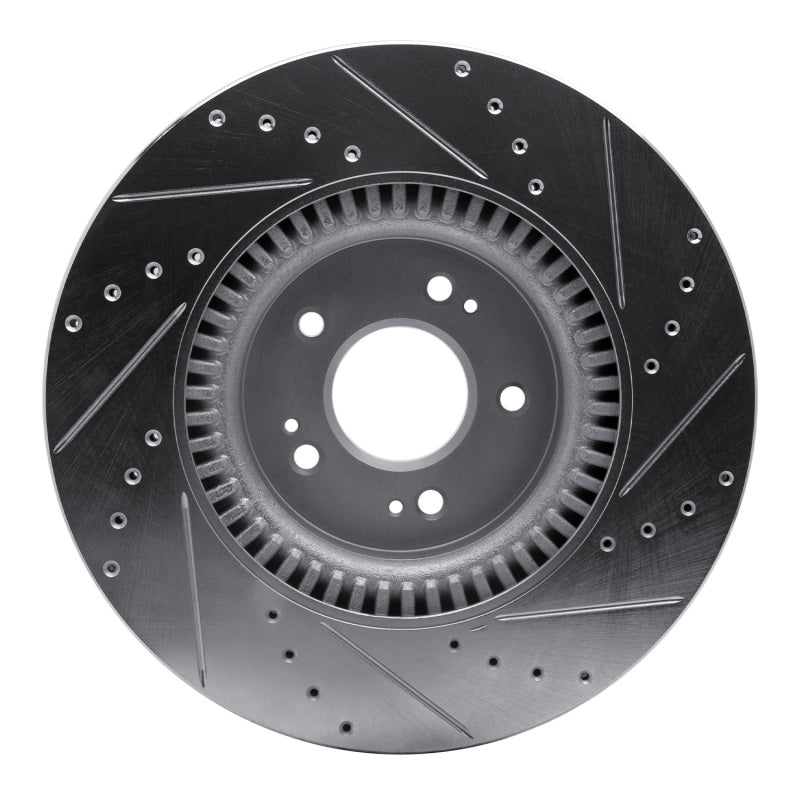DFC 18-20 Genesis G80 Front Left Drilled & Slotted Silver Brake Rotor