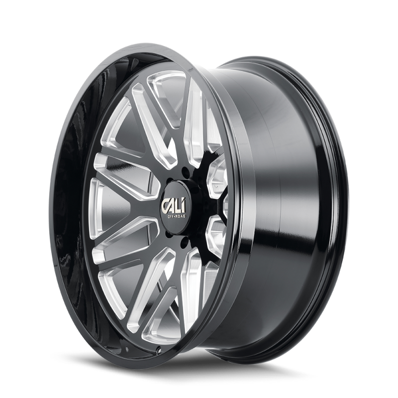 Cali Off-Road 9115 Invader 24x14 / 8x170 BP / -76mm Offset / 125.2mm Hub Gloss Black Milled Wheel
