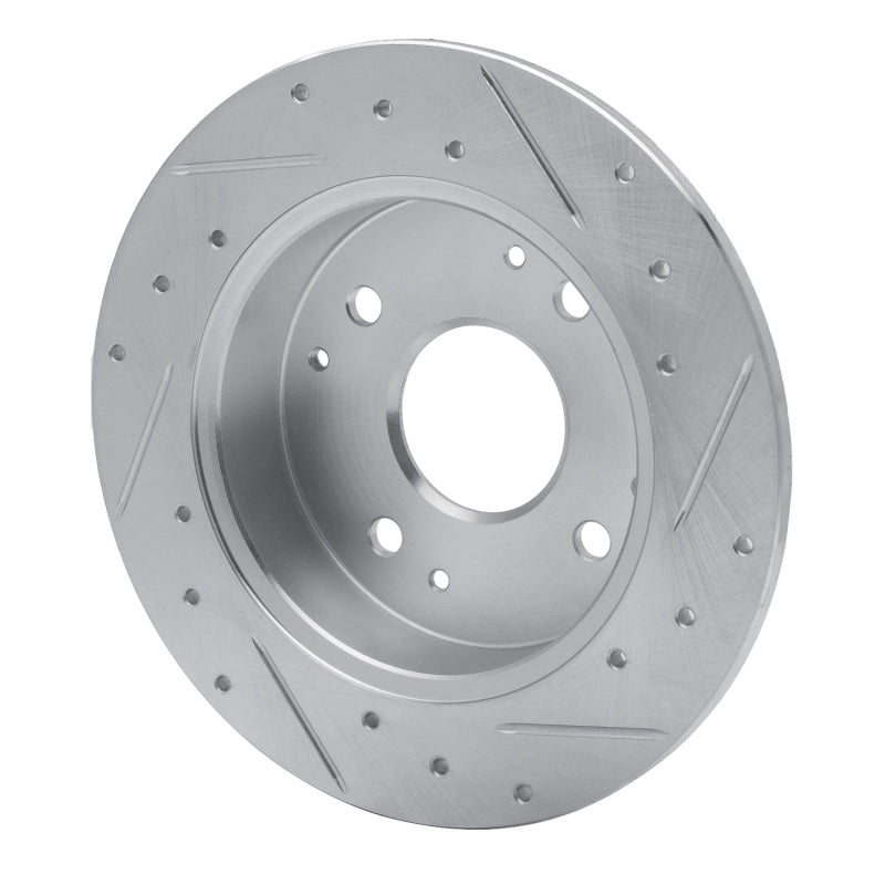R1 98-02 Acura CL Rear Left Drilled & Slotted Silver Brake Rotor