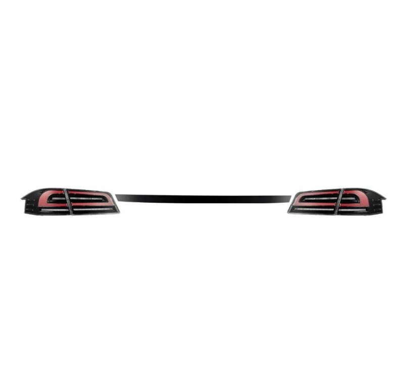 AlphaRex 12-21 Tesla Model S LUXX-Series LED Tail Lights - Black/Red (US Models Only)