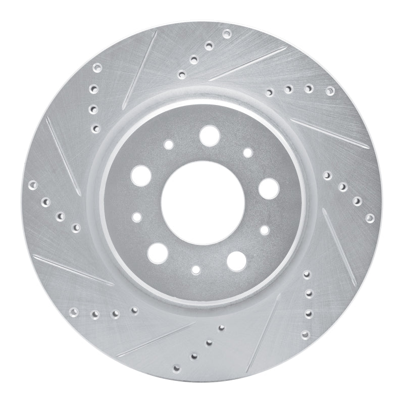 R1 17-25 Tesla Model 3 Front Left Drilled & Slotted Silver Brake Rotor