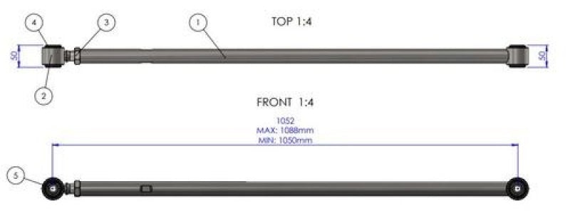 SuperPro 08-21 Lexus LX570 HD Adjustable Panhard Rod