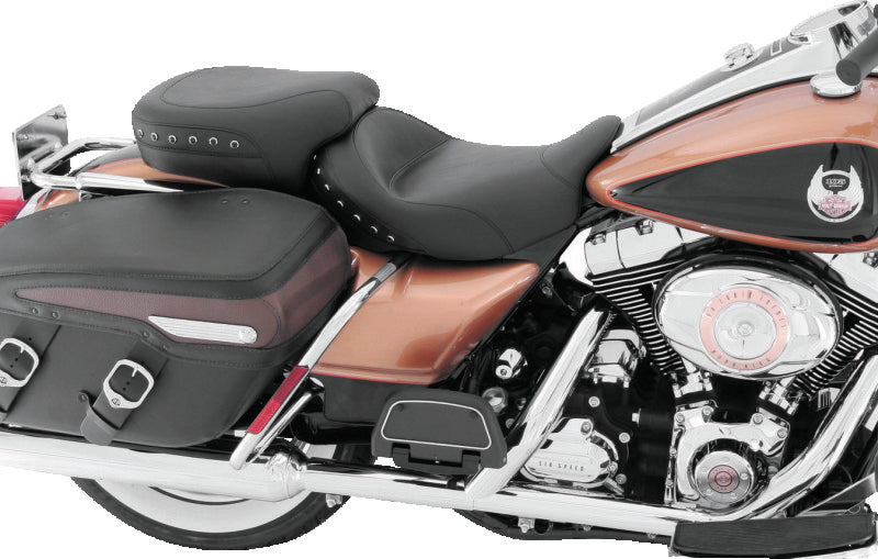 Mustang 08-24 HD FL Touring Double Diamond Squareback 1PC Seat - Black