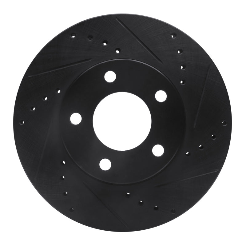 R1 01-07 Ford Escape Front Right Drilled & Slotted Black Brake Rotor