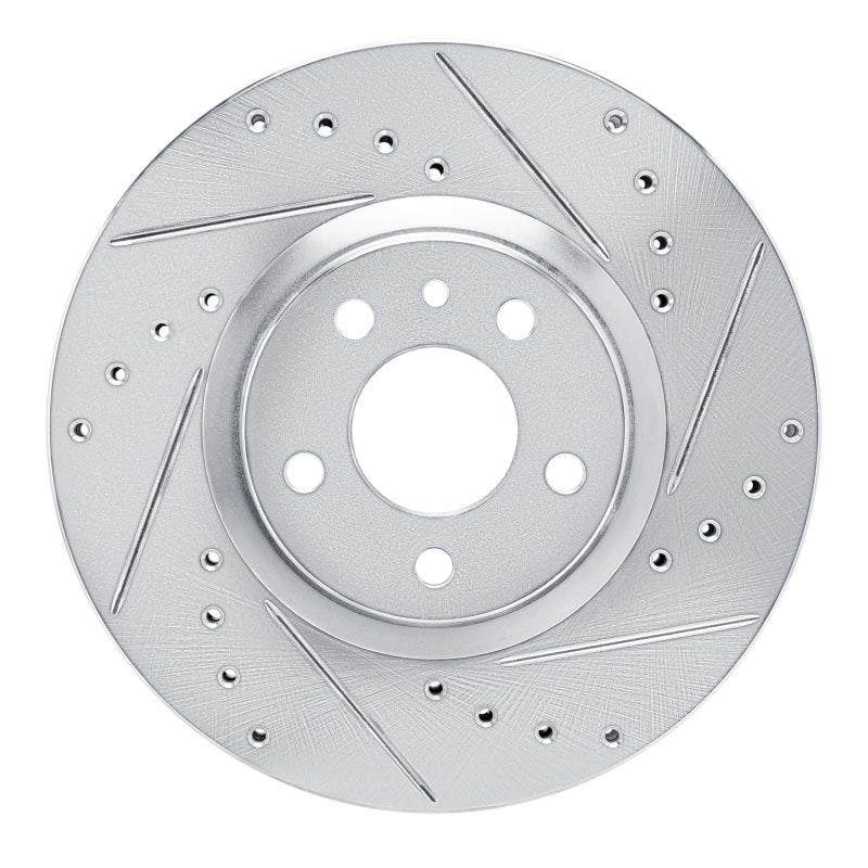 DFC 94-95 Alfa Romeo 164 Front Right Drilled & Slotted Silver Brake Rotor