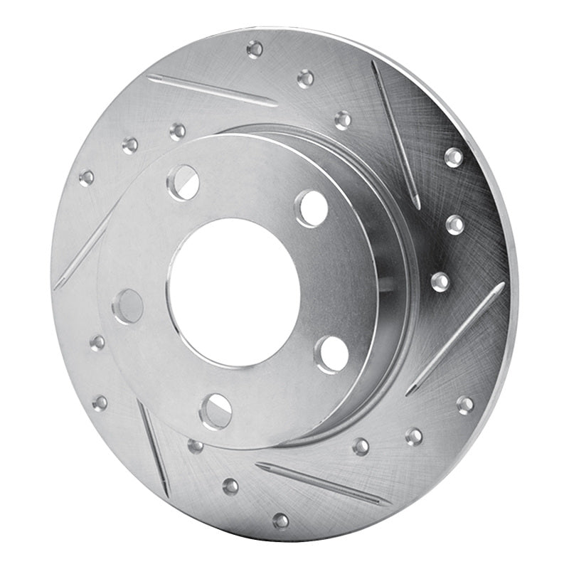 R1 85-00 Audi 5000CS Turbo Quattro Rear Right Drilled & Slotted Silver Brake Rotor
