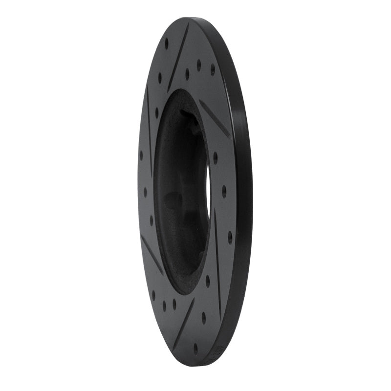 R1 80-82 Toyota Tercel Front Right Drilled & Slotted Black Brake Rotor