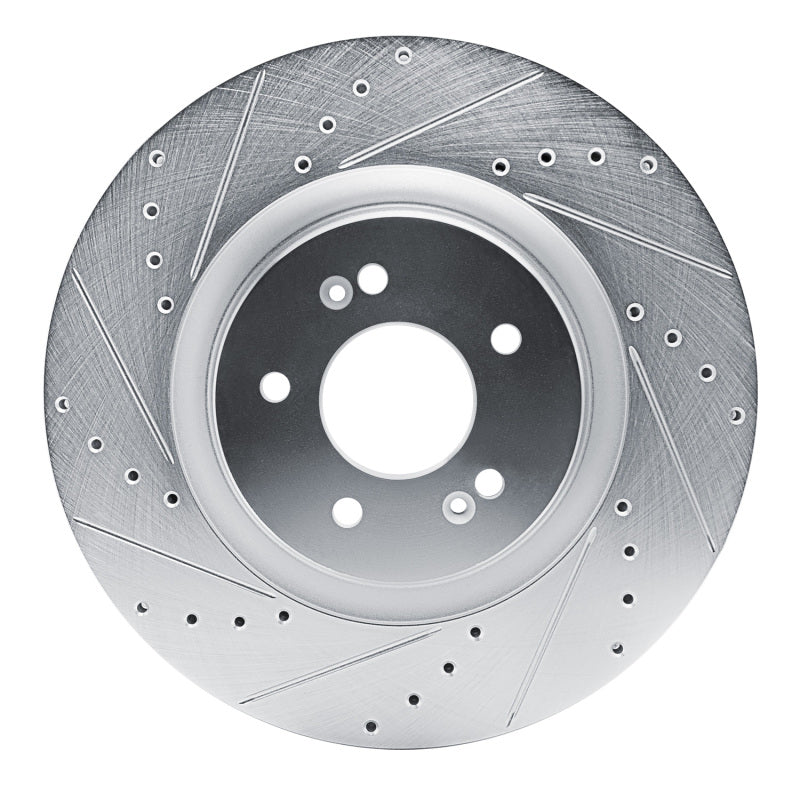 R1 21-26 Hyundai SONATA Front Left Drilled & Slotted Silver Brake Rotor