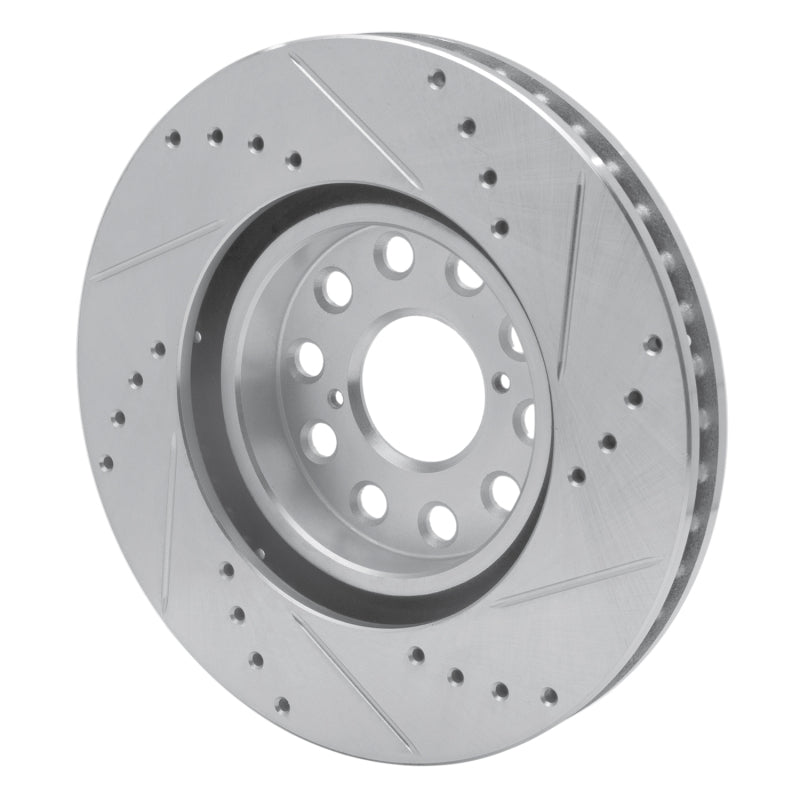 DFC 93-98 Toyota Supra Front Left Drilled & Slotted Silver Brake Rotor