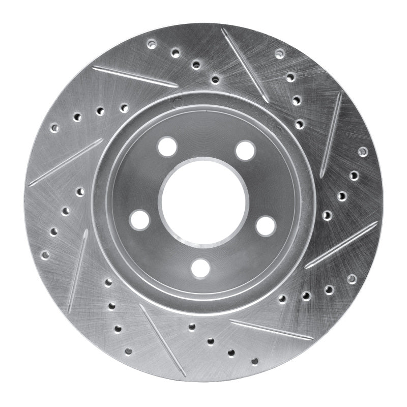 DFC 02-07 Jeep Liberty Front Left Drilled & Slotted Silver Brake Rotor