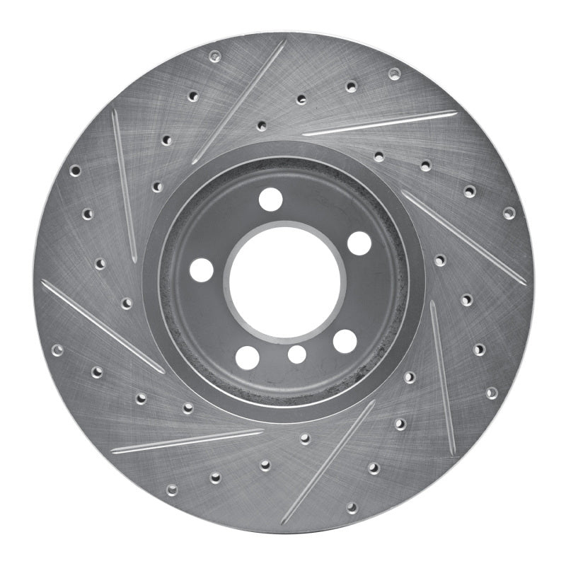 R1 12-21 BMW 340I xDrive Front Right Drilled & Slotted Silver Brake Rotor