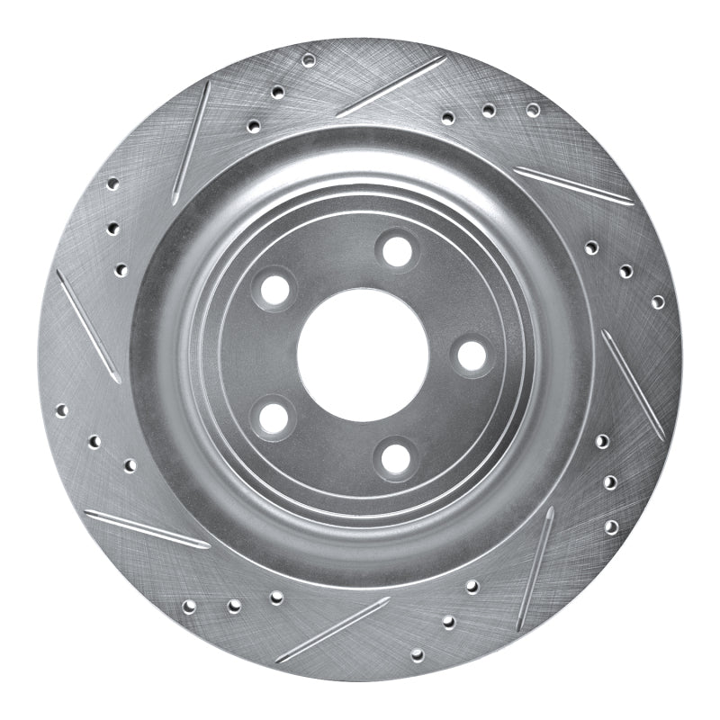 DFC 06-15 Jaguar XJR Rear Left Drilled & Slotted Silver Brake Rotor