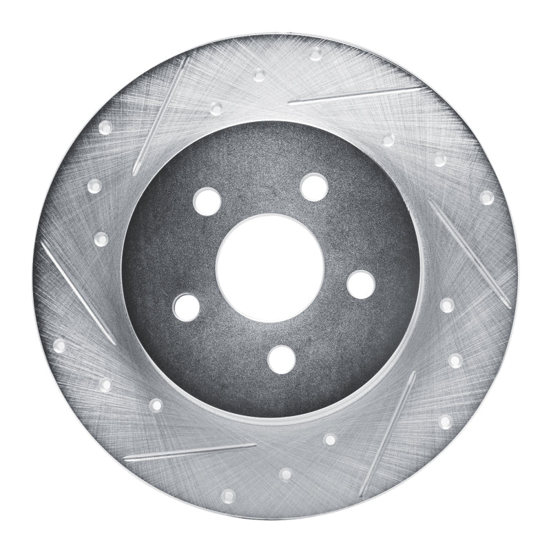 R1 87-91 Chrysler TC Maserati Rear Left Drilled & Slotted Silver Brake Rotor
