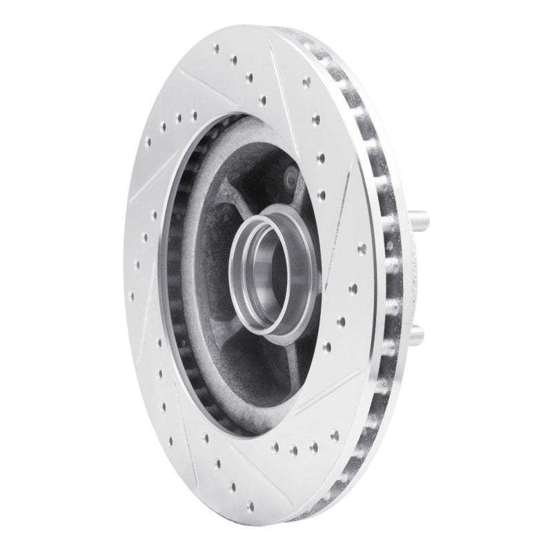 R1 68-70 Ford Falcon Front Left Drilled & Slotted Silver Brake Rotor