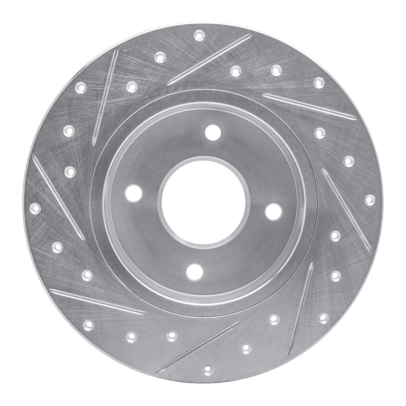 DFC 04-06 Nissan Sentra Rear Right Drilled & Slotted Silver Brake Rotor